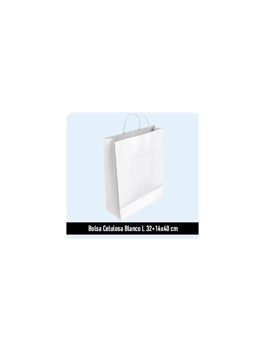 BOLSA DE PAPEL CELULOSA 32+14X40 BLANCA