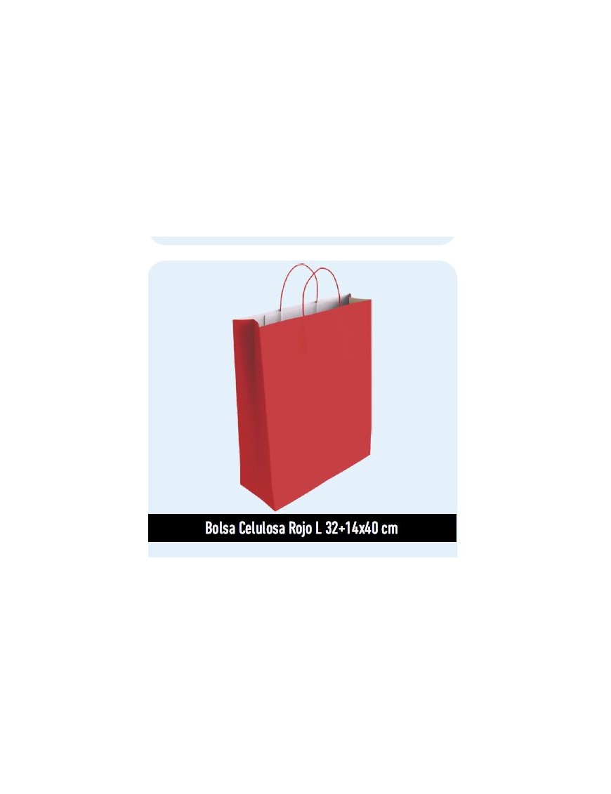 BOLSA DE PAPEL CELULOSA 32+14X40 ROJA