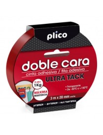 CINTA DOBLE CARA ULTRA TACK 1 KG 3 M X 2 MM PLICO