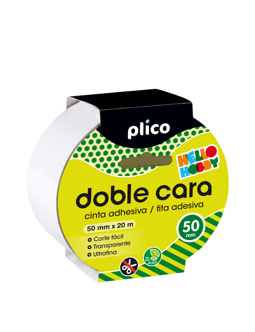 CINTA DOBLE CARA 20 METROS X 50 MM PLICO