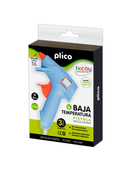 PISTOLA SILICONA PLICO BAJA TEMPERATURA 25W 8MM