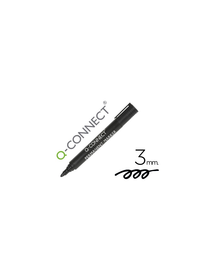 ROTULADOR PERMANENTE NEGRO Q-CONNECT 3 MM.