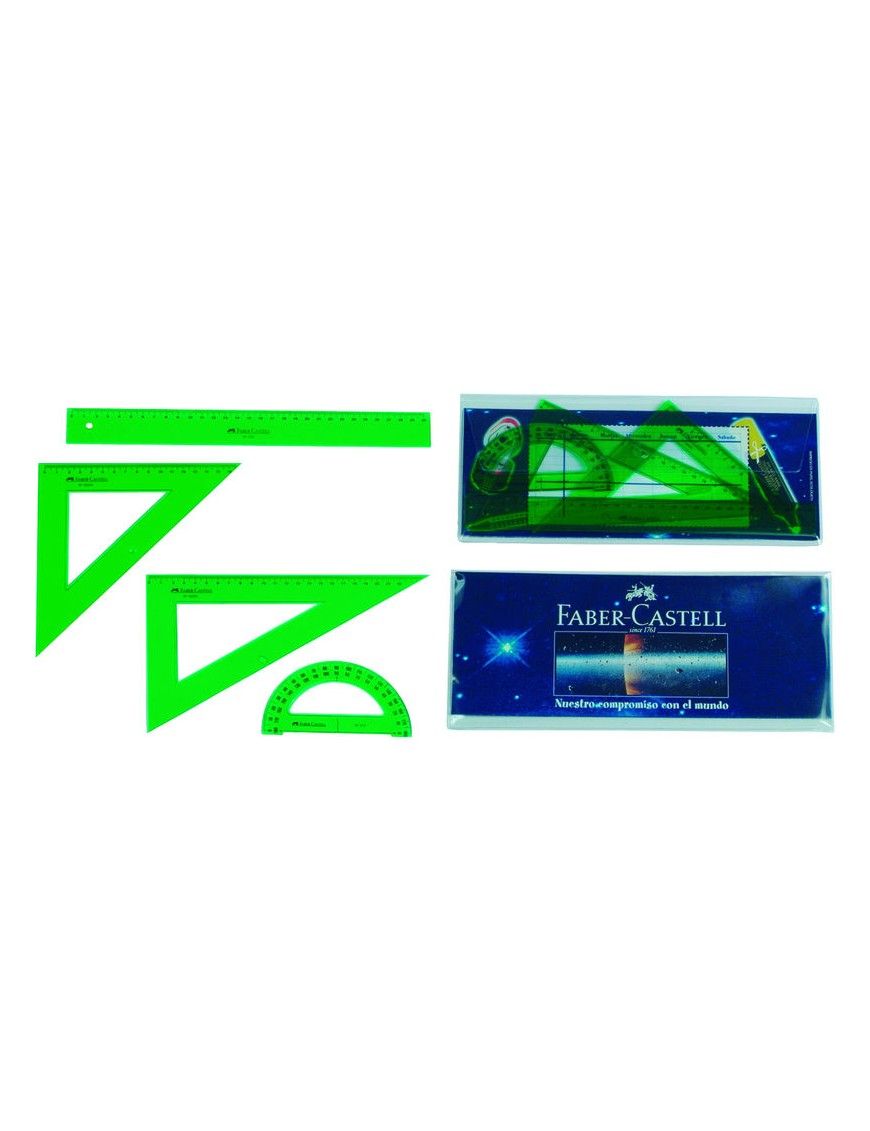 JUEGO REGLAS ESCOLARES VERDE FABER CASTELL 065021