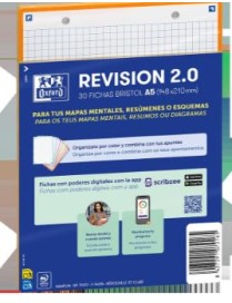 FICHA REVISION A5 CUADRICULA 30FICHAS 5X5 NARANJA