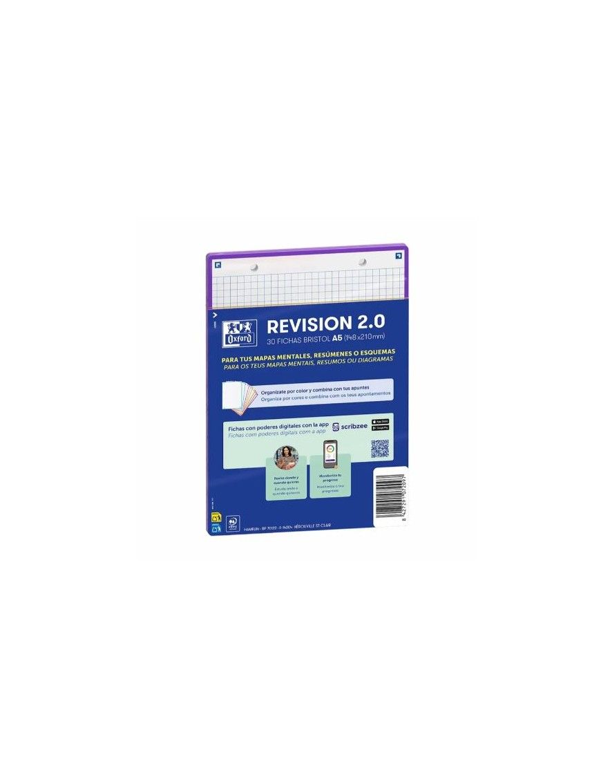 FICHA REVISION A5 CUADRICULA 30FICHAS 5X5 LILA