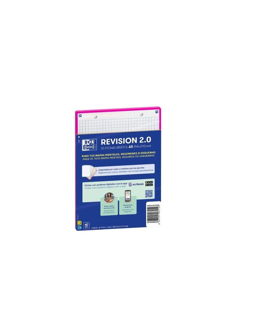FICHA REVISION A5 CUADRICULA 30FICHAS 5X5 FUCSIA