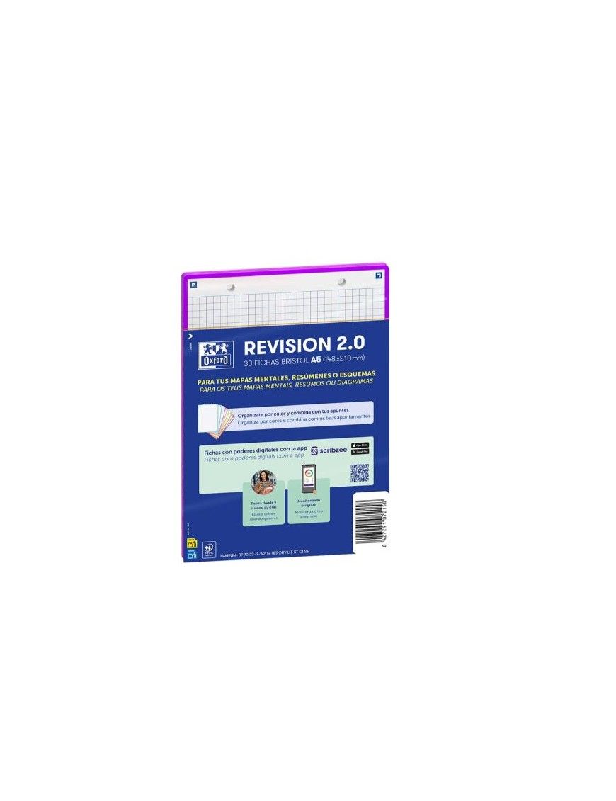 FICHA REVISION A5 CUADRICULA 30FICHAS 5X5 MORADA