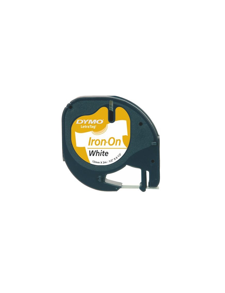 CINTA DYMO LETRATAG NEGRO BLANCO 12X2 ROPA.