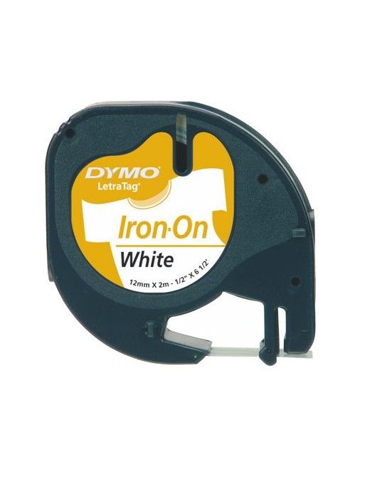 CINTA DYMO LETRATAG NEGRO BLANCO 12X2 ROPA.