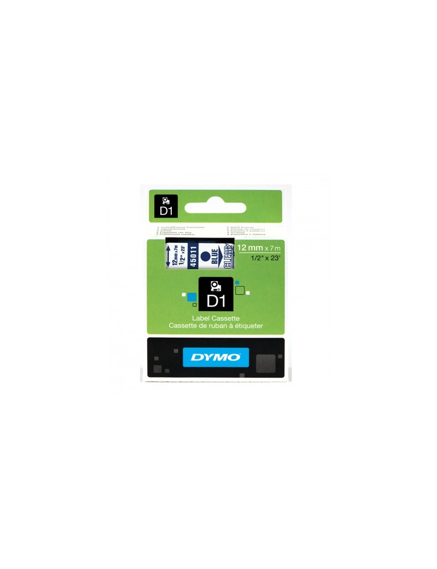 CINTA DYMO D1 (45011) AZUL TRANSP. 12MMX7M.