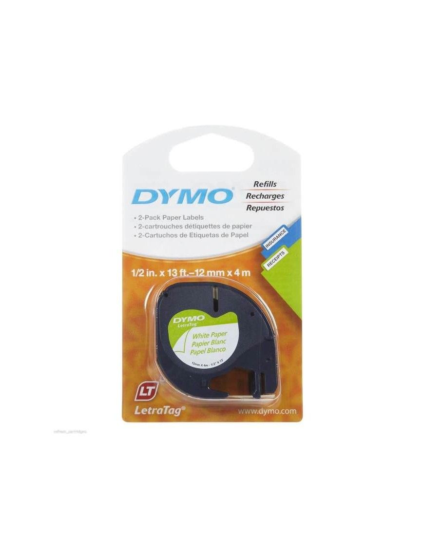 CINTA DYMO LETRATAG (91200) PAPEL NG.BL. 12MMX4M.