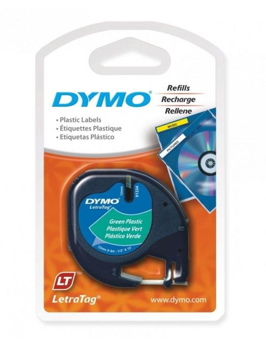 CINTA DYMO LETRATAG (91204) NG.VE. 12MMX4M.