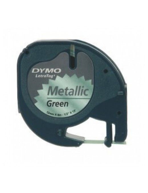 CINTA DYMO LETRATAG (91209) VERDE METAL 12MMX4M.