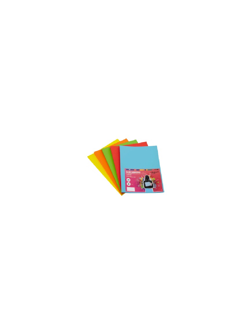 SUBCARPETA A4 COLORES FUERTES SURTIDO PAQ 15 180GR