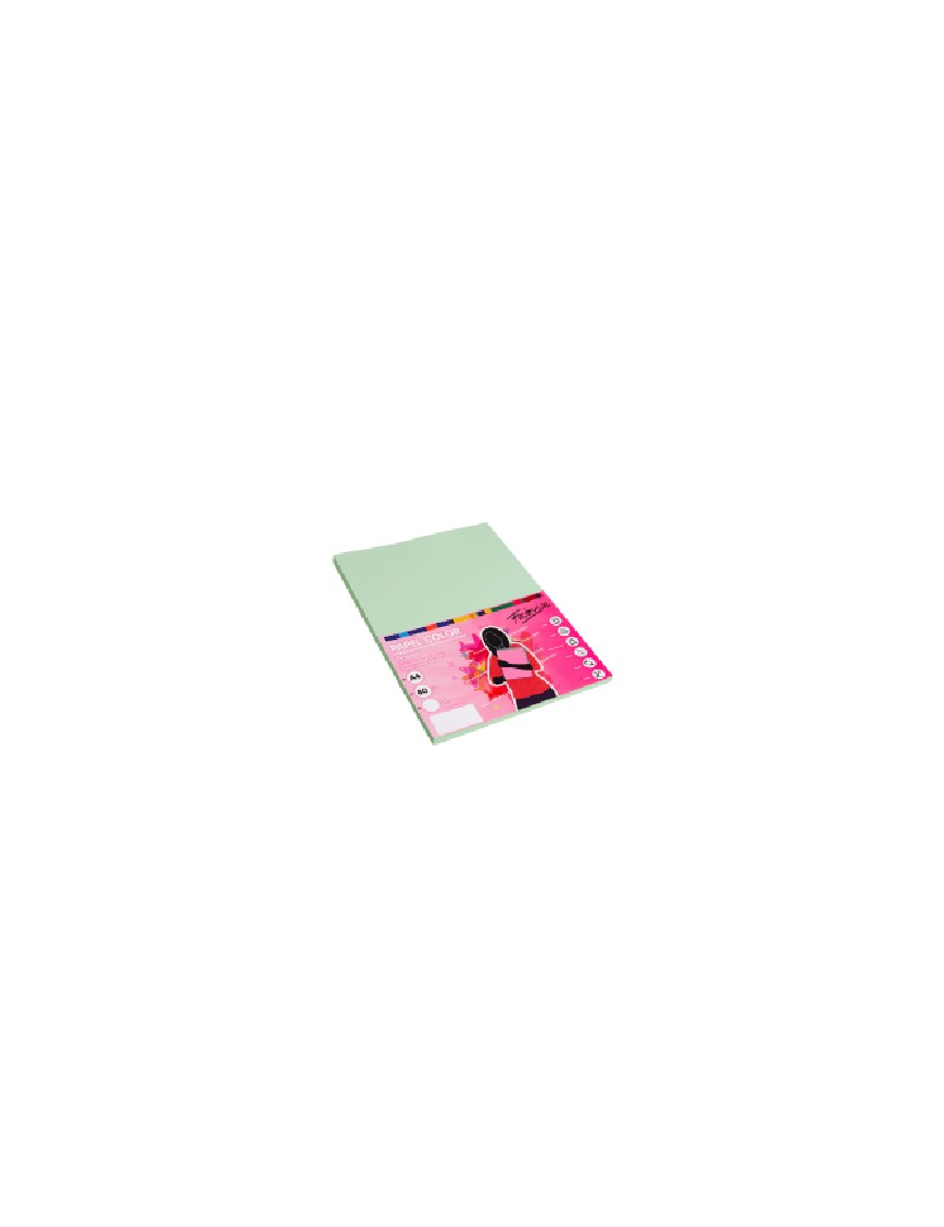 PAPEL 80G A4 100H VERDE FABRISA