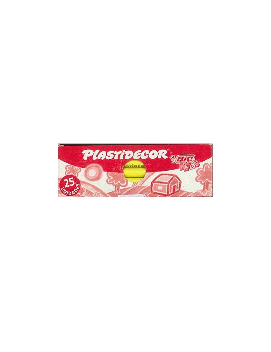 CAJA DE 25 PLASTIDECOR UNICOLOR AMARILLO