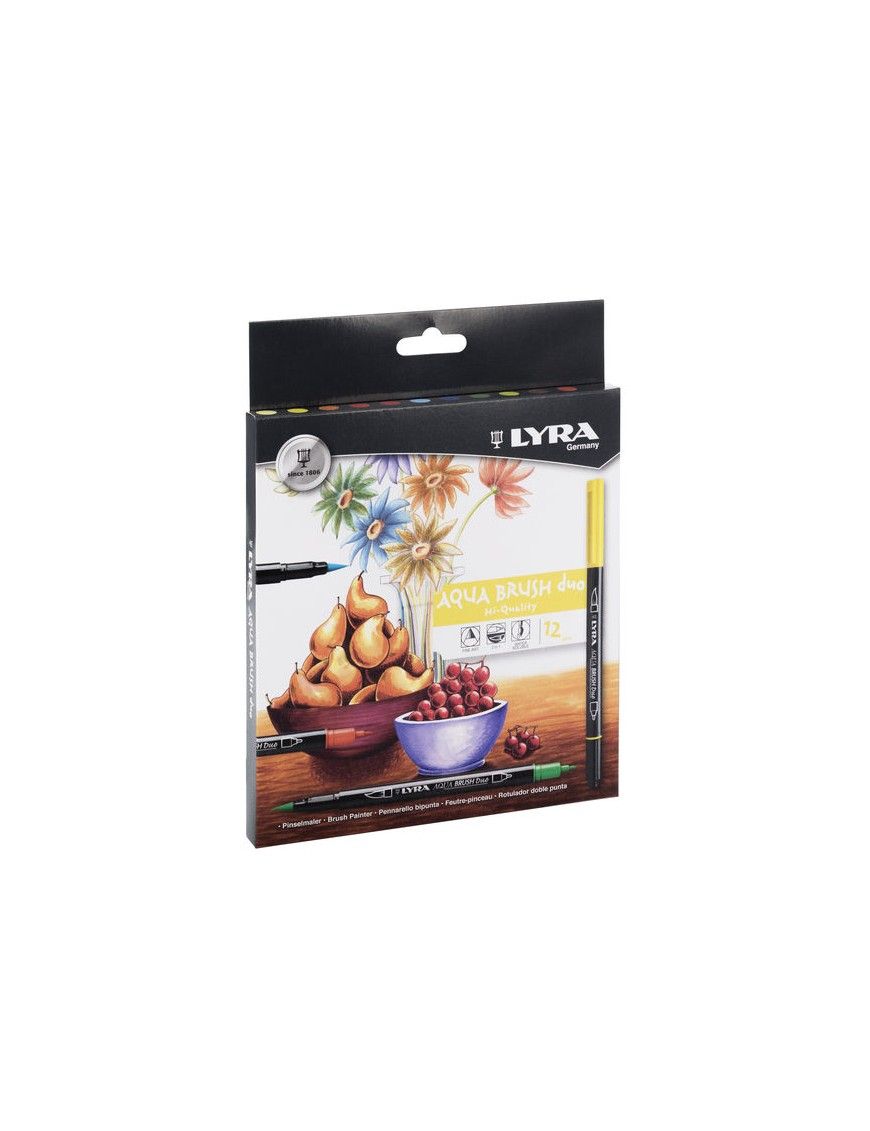 CAJA 12 ROTULADORES LYRA AQUA BRUSH DUO.