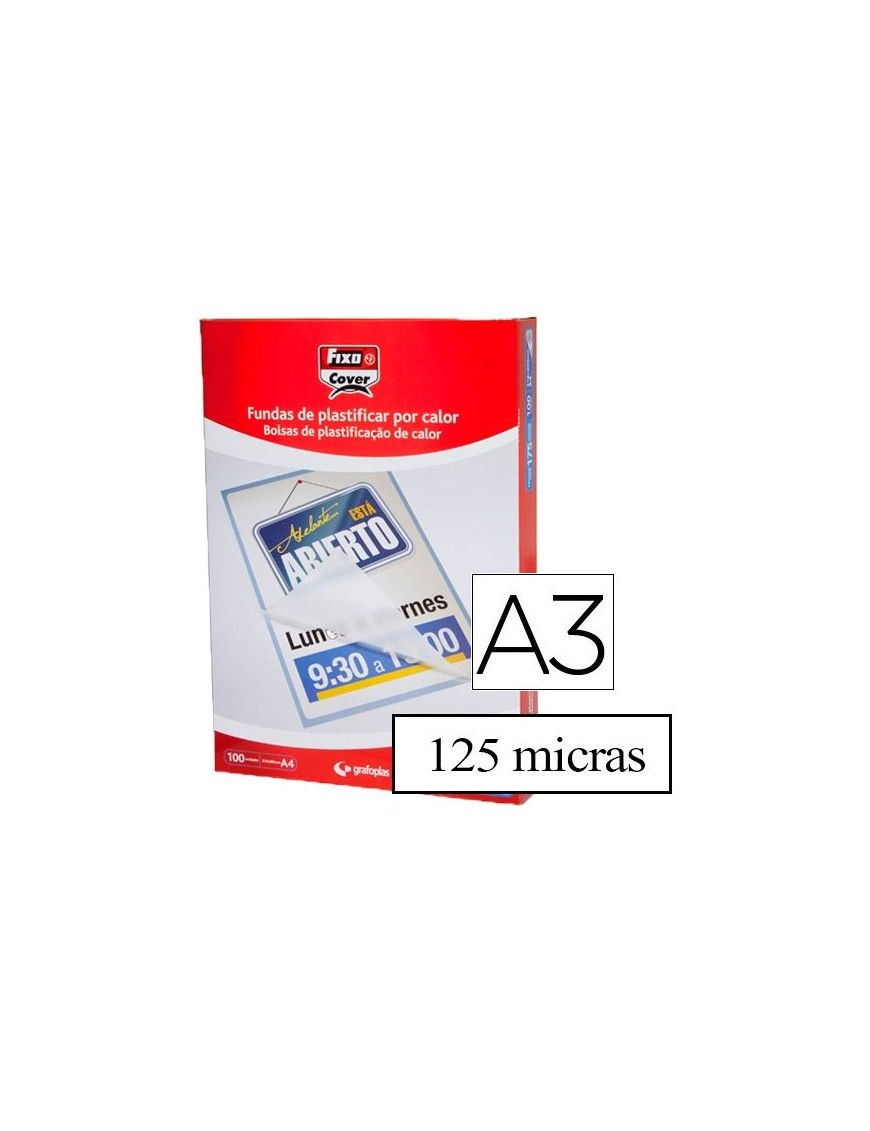 FUNDAS PLASTIFICAR 125 MICRAS A3 FIXO