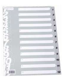 INDICE NUMERICO 1-12 FOLIO PP GRAFOPLAS