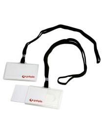 PORTA DISTINTIVO INYECTADO + CORDON NEGRO