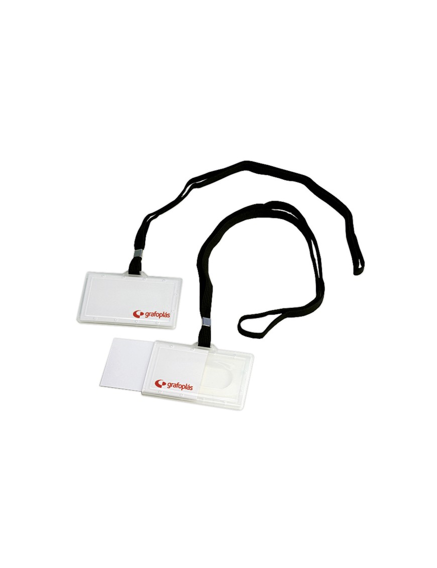 PORTA DISTINTIVO INYECTADO + CORDON NEGRO