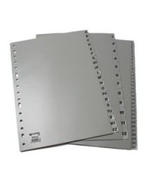 INDICE ALFABETICO A-Z 16 TALADROS PP A4 ECO. GRIS