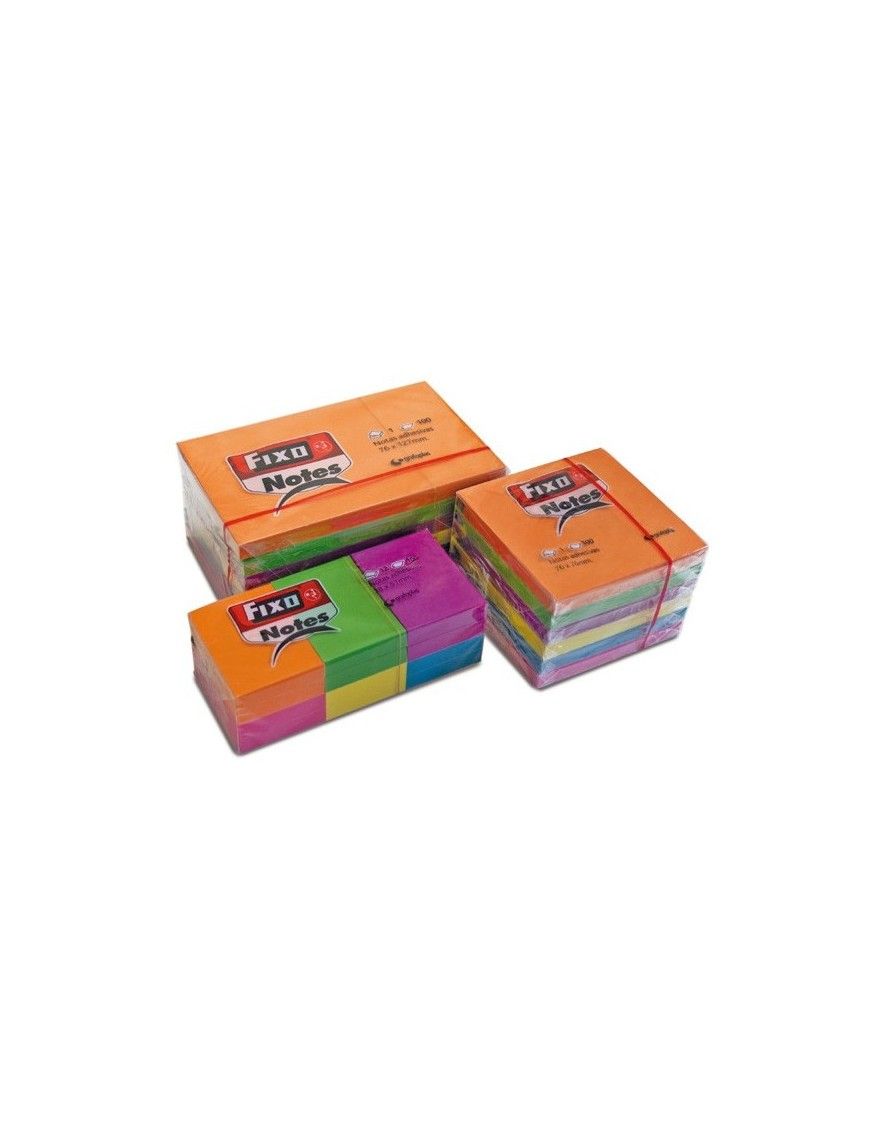 CUBO 400 NOTAS ADHESIVAS 51X51 COLORES NEON FIXO