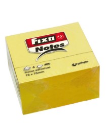 CUBO DE 400 NOTAS ADHESIVAS AMARILLAS 76X76 FIXO