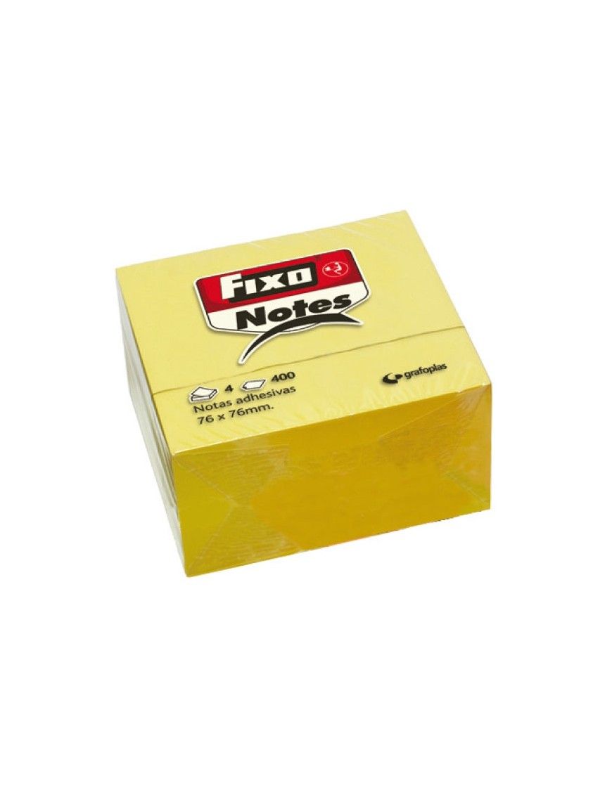 CUBO DE 400 NOTAS ADHESIVAS AMARILLAS 76X76 FIXO