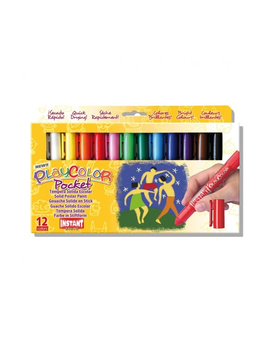PLAYCOLOR TEMPERA SOLIDA POCKET 12 COLORES .