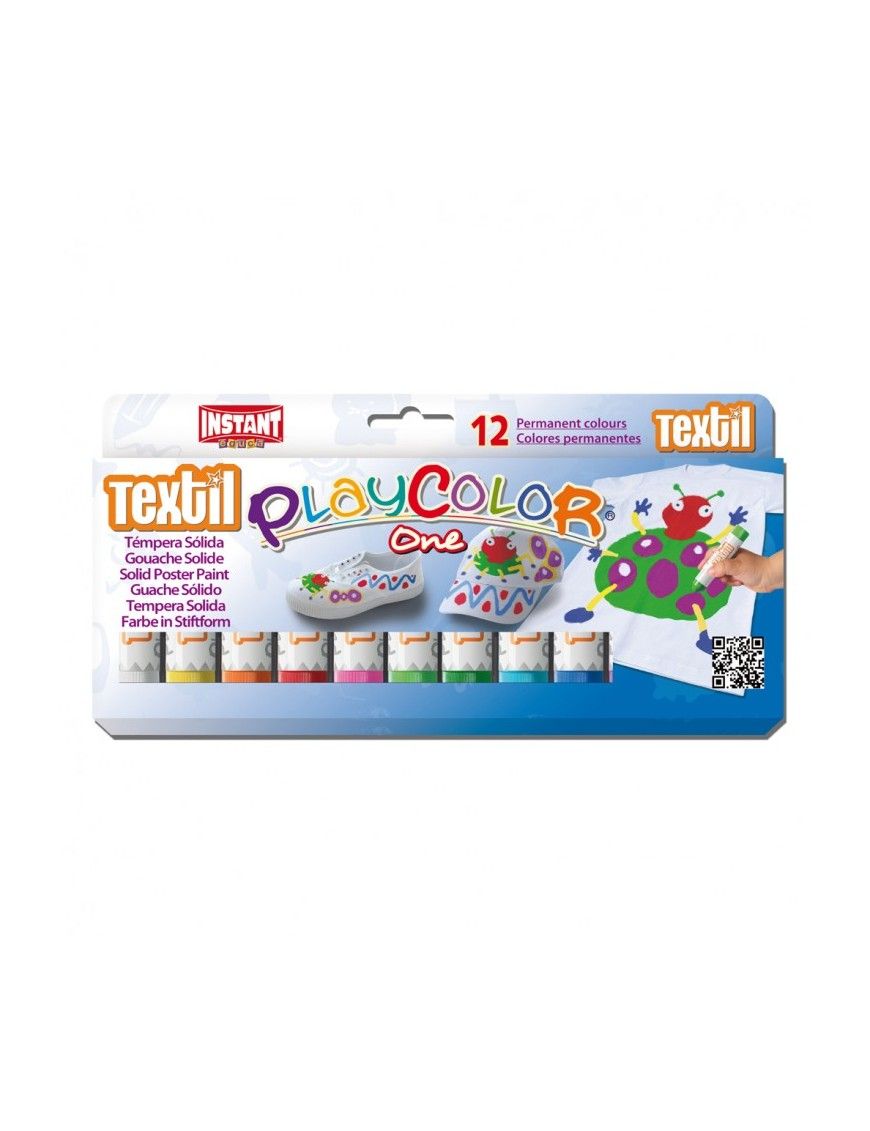 PLAYCOLOR TEMPERA SOLIDA TEXTIL 12 UNIDADES