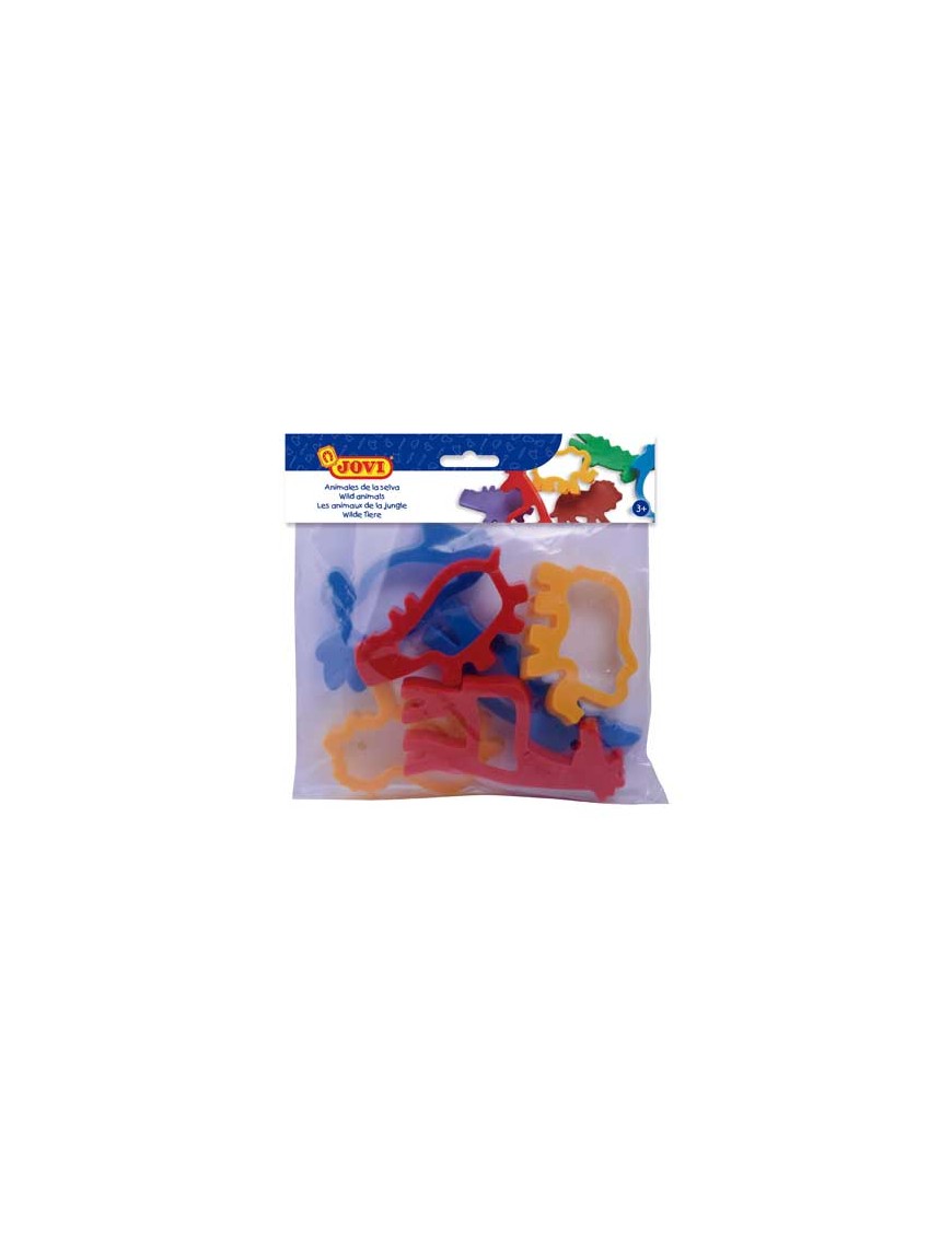JOVI BOLSA 6 MOLDES PLASTICO ANIMALES SELVA.