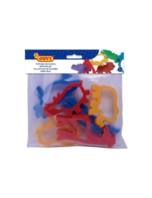 JOVI BOLSA 6 MOLDES PLASTICO ANIMALES SELVA.