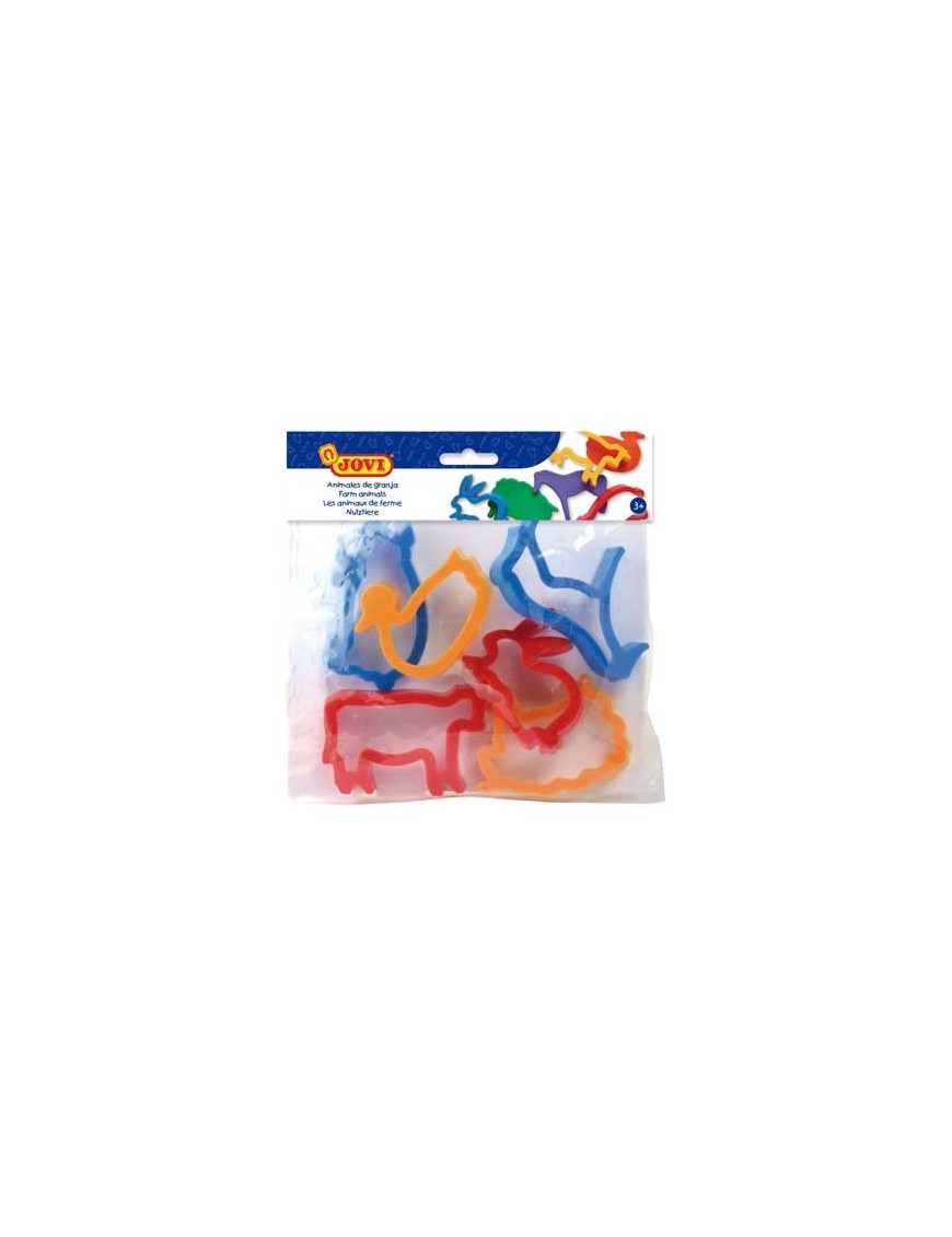 JOVI BOLSA 6 MOLDES PLASTICO ANIMALES.