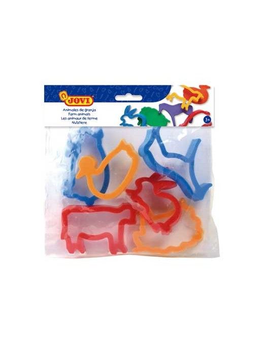 JOVI BOLSA 6 MOLDES PLASTICO ANIMALES.