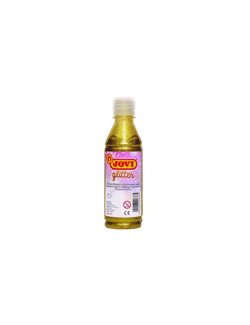TEMPERA LIQUIDA GLITTER 250 ML JOVI ORO.