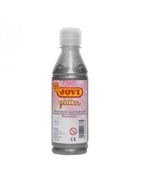 TEMPERA LIQUIDA GLITTER 250 ML JOVI PLATA.