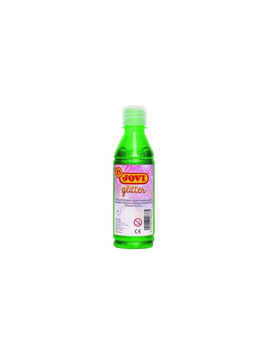 TEMPERA LIQUIDA GLITTER 250 ML JOVI VERDE.
