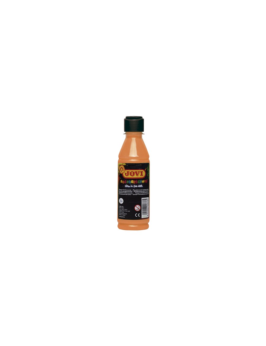 TEMPERA LIQUIDA FOSFORESCENTE 250 ML JOVI NARANJA.