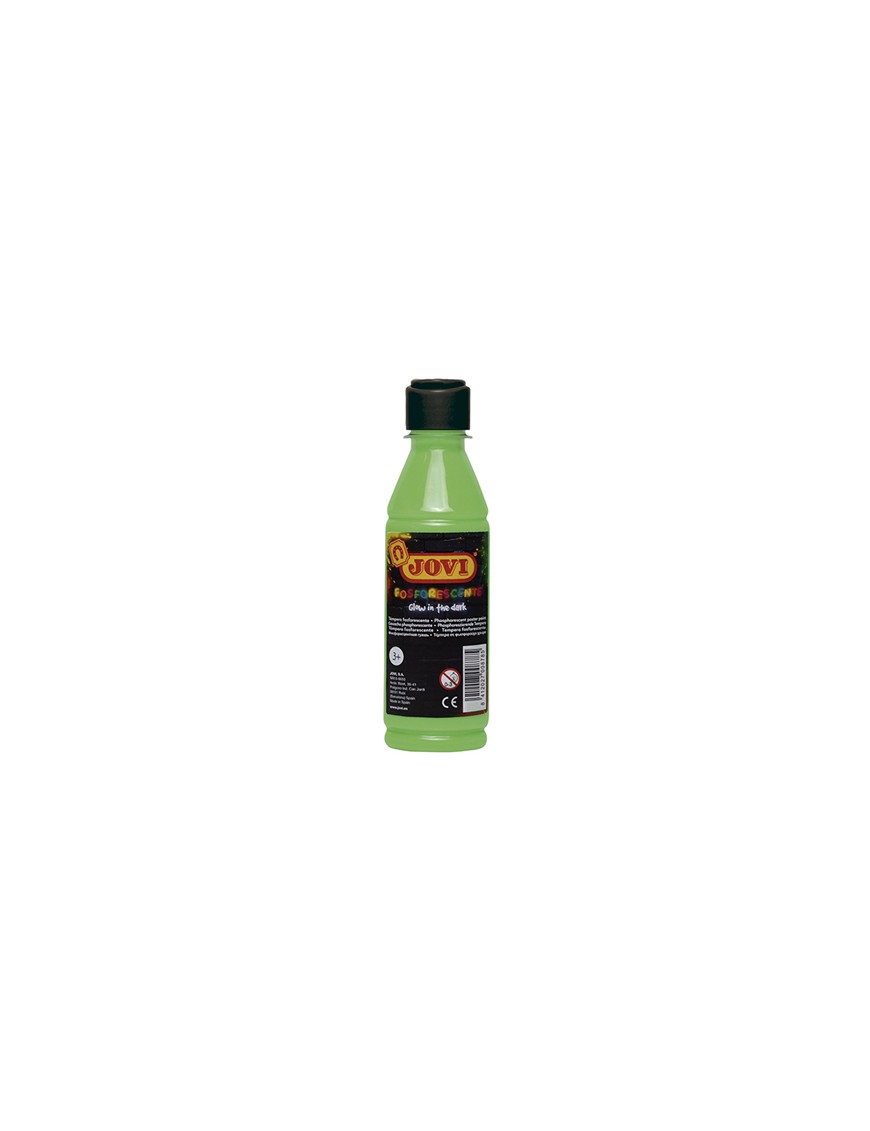 TEMPERA LIQUIDA FOSFORESCENTE 250 ML JOVI VERDE.