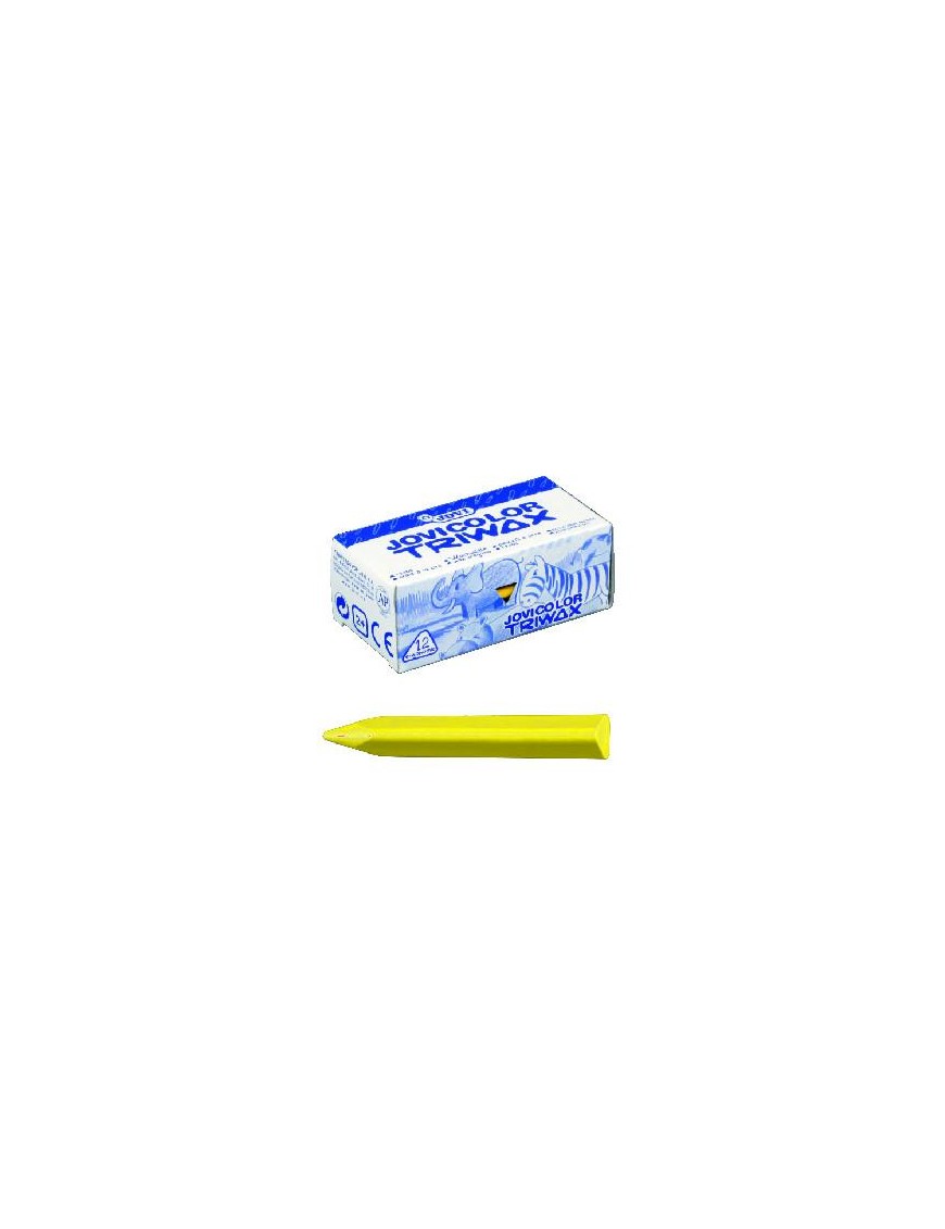 CAJA DE 12 CERAS TRIWAX JOVI AMARILLO.