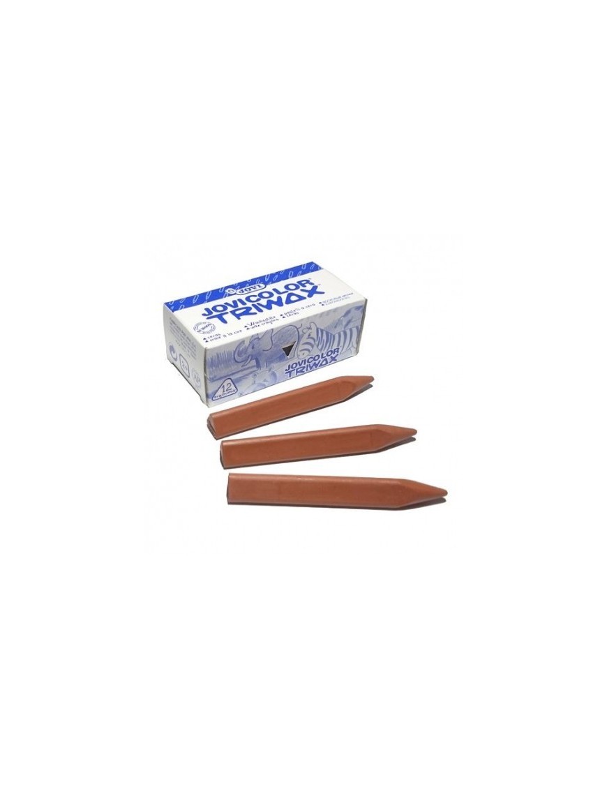 CAJA DE 12 CERAS TRIWAX JOVI MARRON CLARO