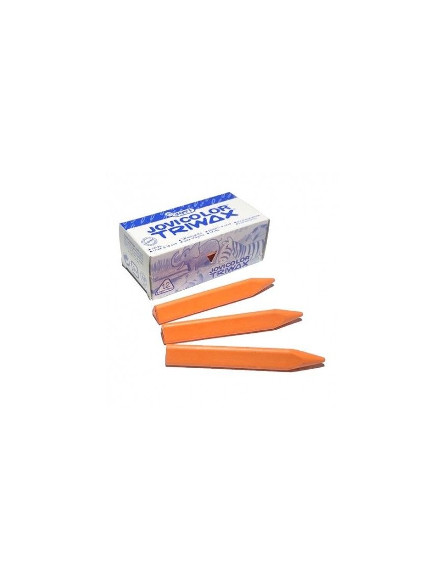 CAJA DE 12 CERAS TRIWAX JOVI NARANJA