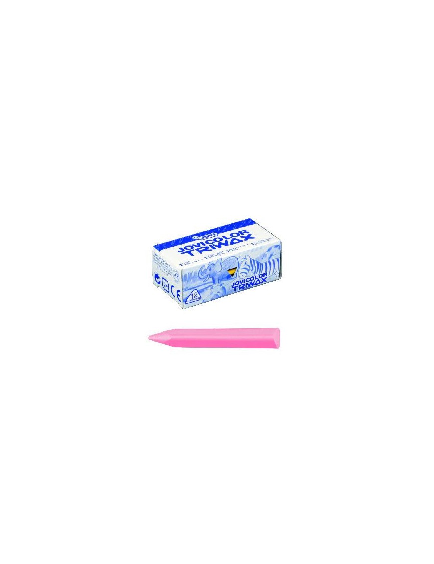 CAJA DE 12 CERAS TRIWAX JOVI ROSA.