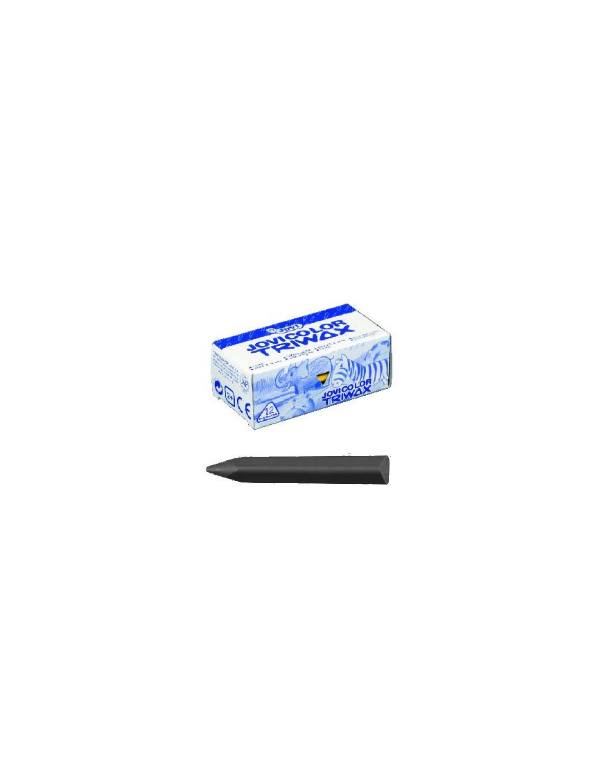 CAJA DE 12 CERAS TRIWAX JOVI NEGRO.