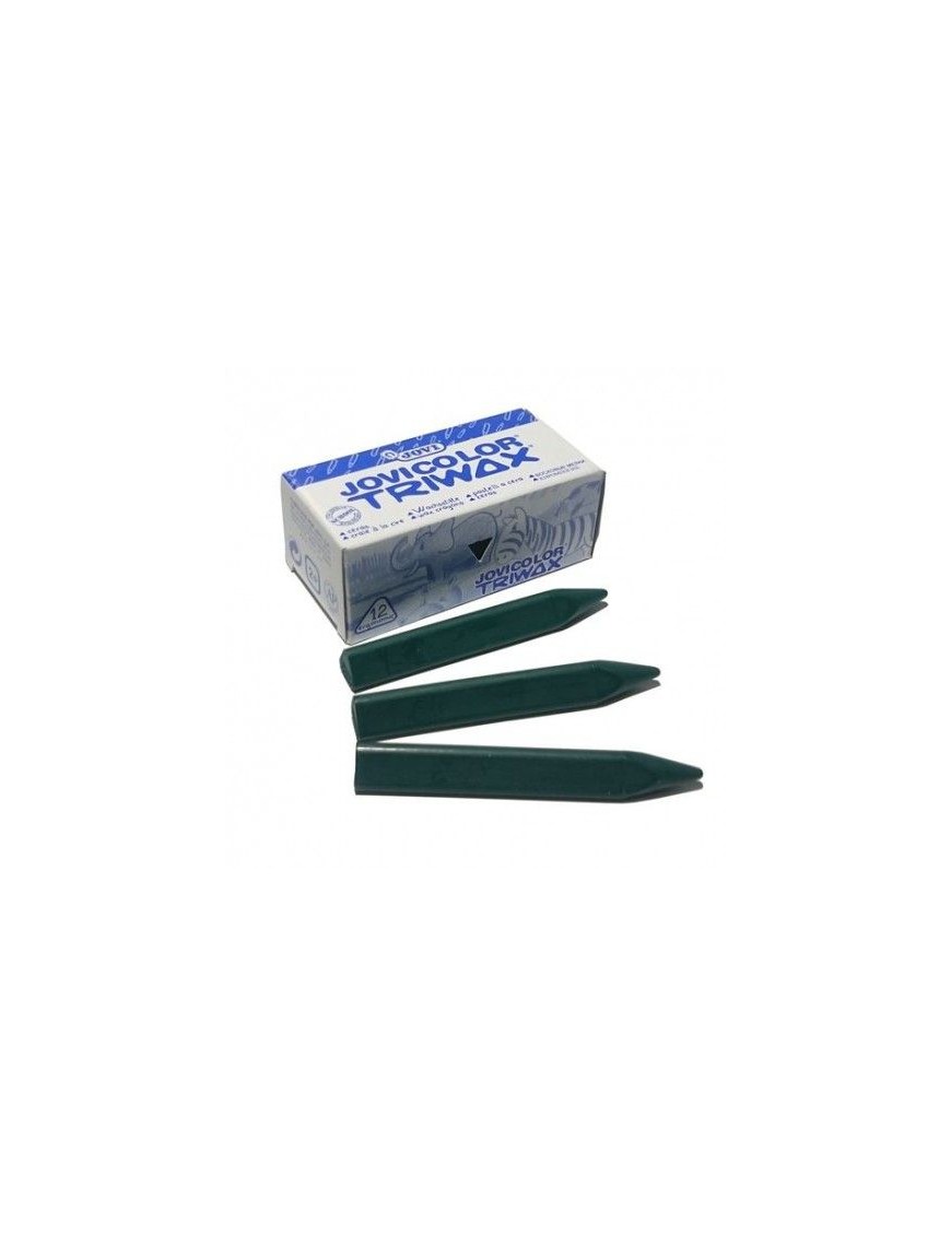 CAJA DE 12 CERAS TRIWAX JOVI VERDE OSCURO