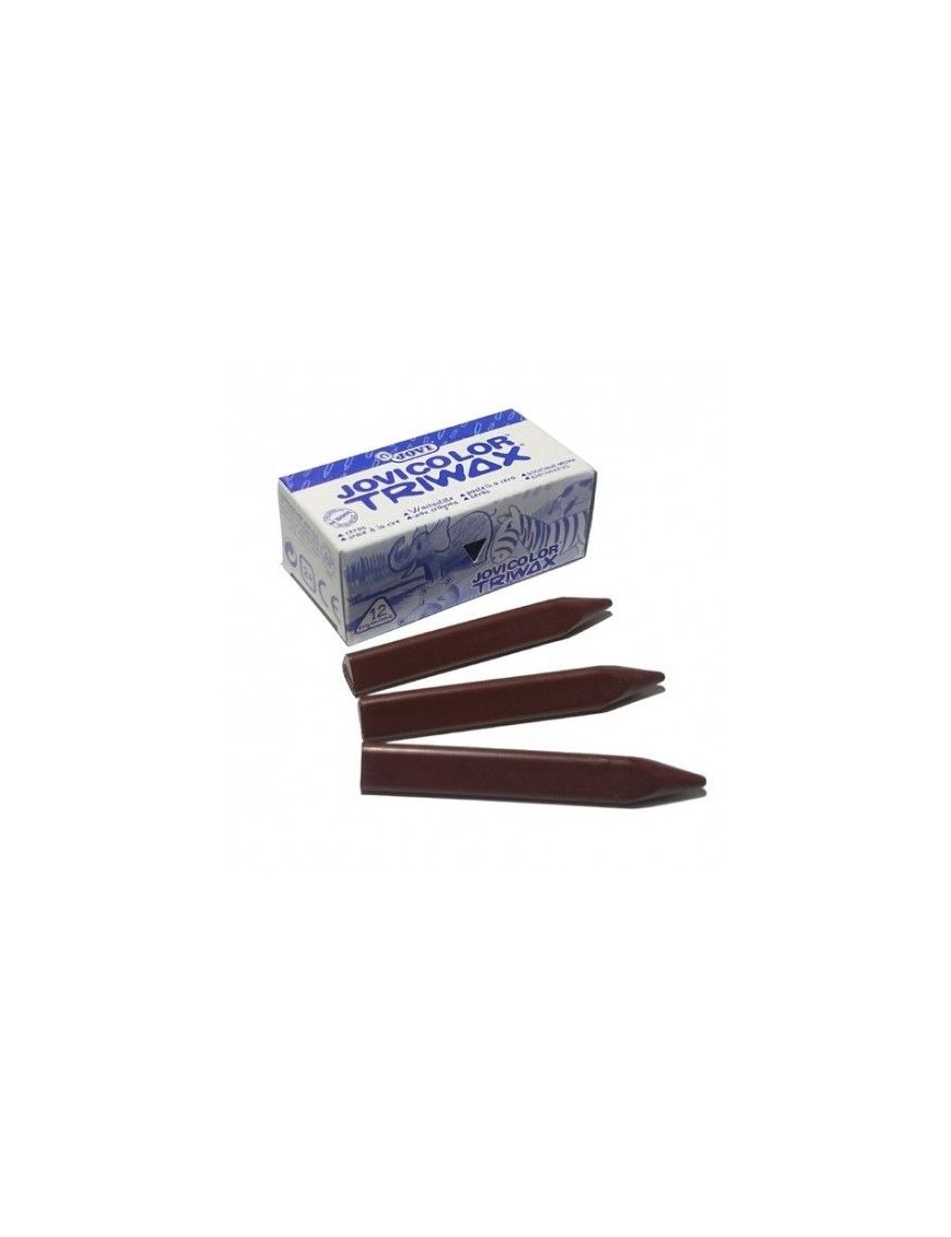 CAJA DE 12 CERAS TRIWAX JOVI MARRON OSCURO