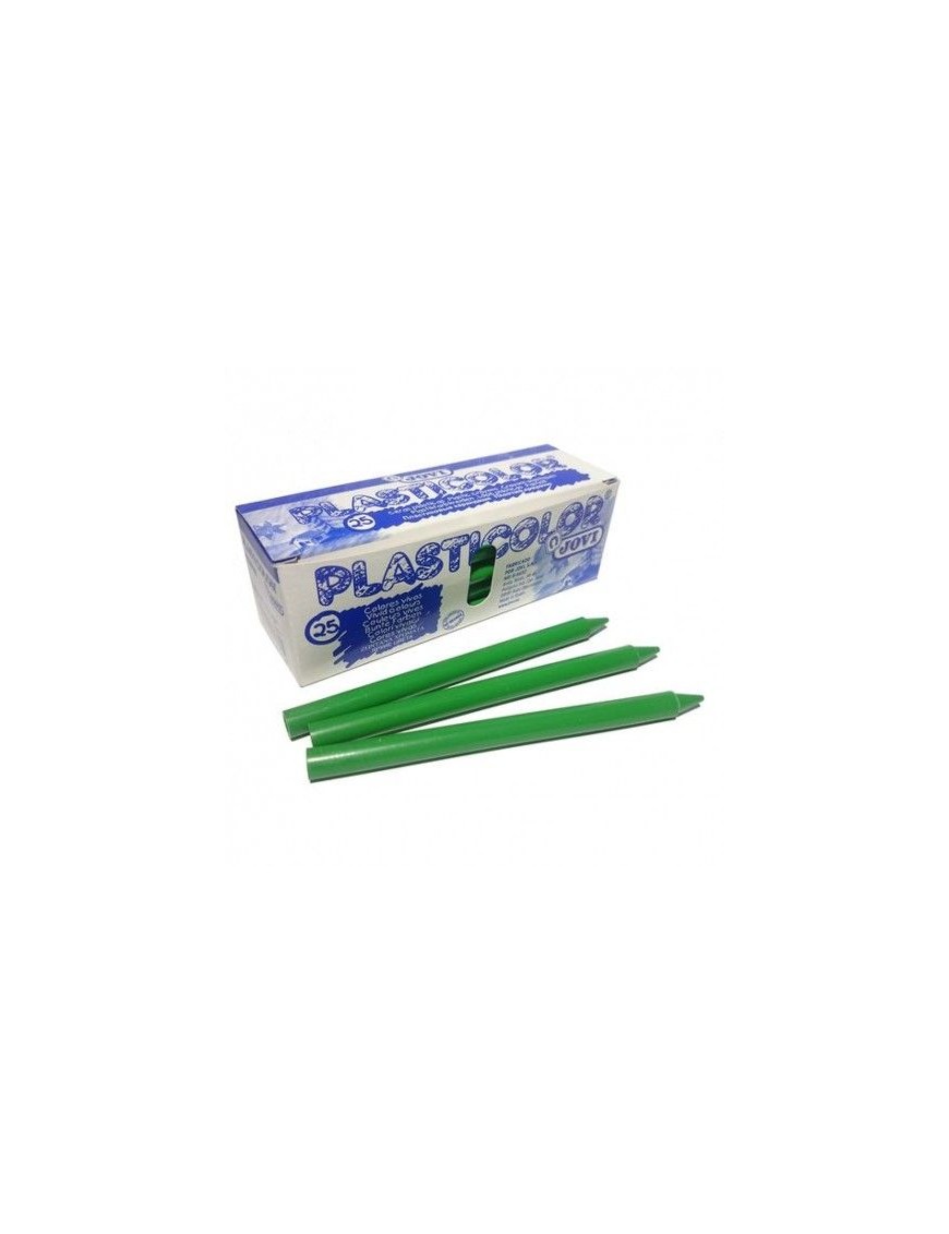 CAJA 25 CERAS PLASTICOLOR JOVI VERDE CLARO.