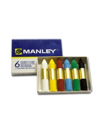 MANLEY CAJA 6 CERAS SURTIDO ESCOLAR.