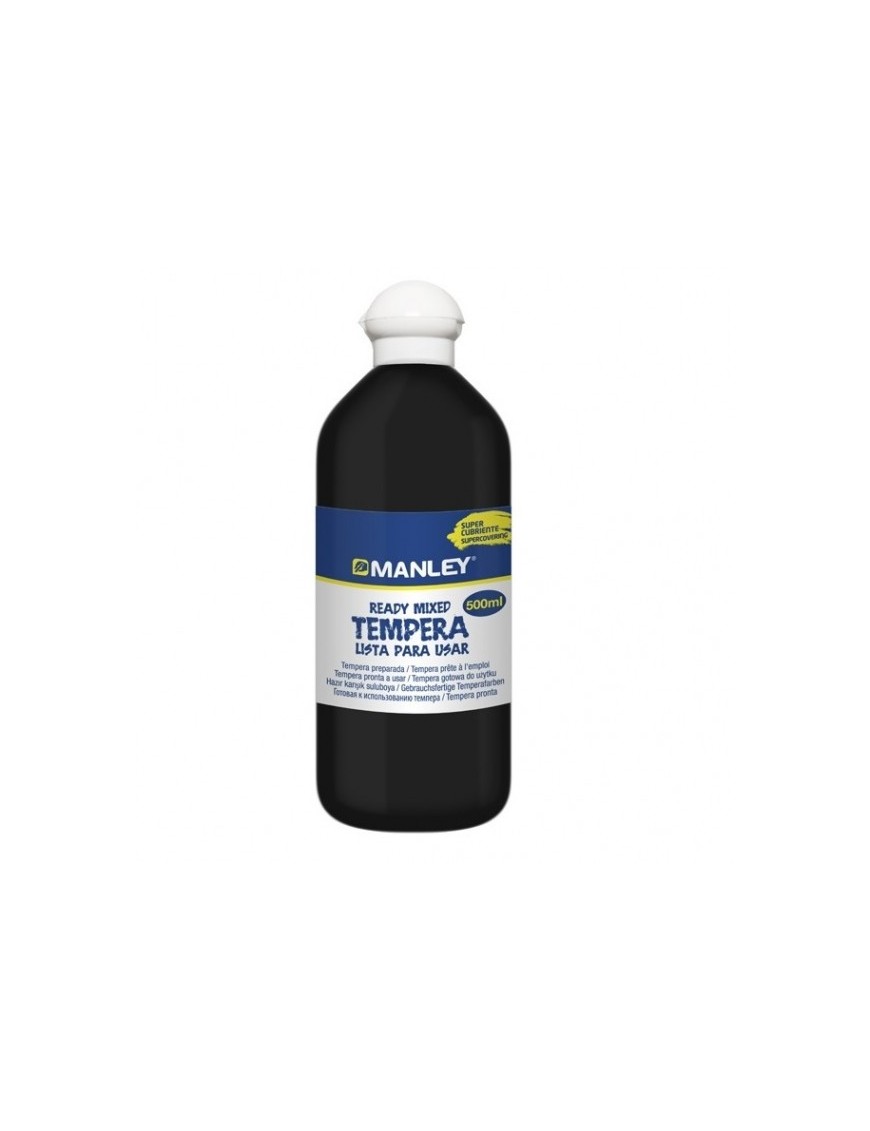 TEMPERA MANLEY NEGRA 500 ML.
